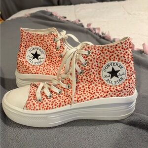 Converse Women's Red Patterned High-Top Sneakers